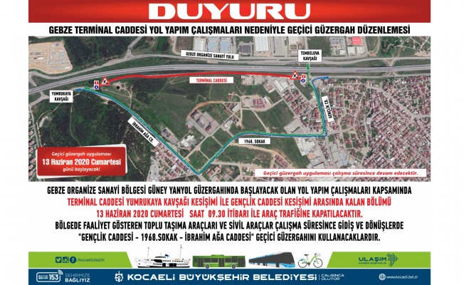 Gebze OSB’de geçici güzergâh uygulaması yapılacak