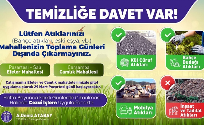 Aydın Didim’de temizliğe davet