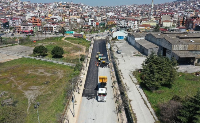 Gebze Ankara Caddesi'nde üstyapı çalışması