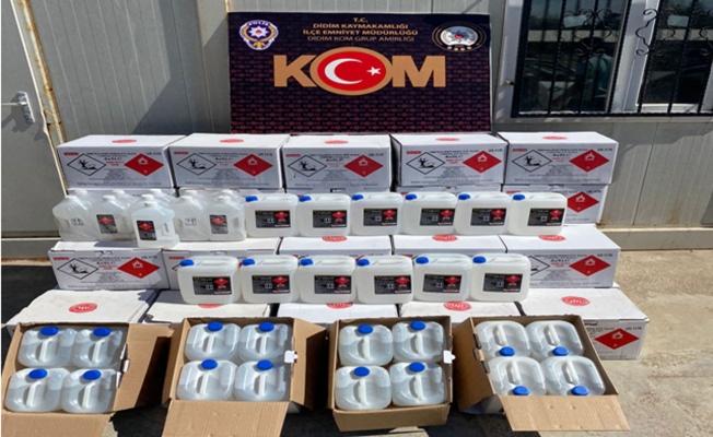 Aydın Didim’de 862 litre etil alkol ele geçirildi