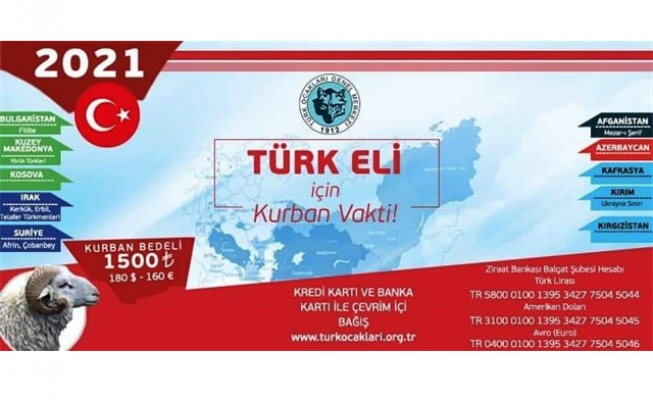 Türk Ocakları'ndan kurban bağışına davet