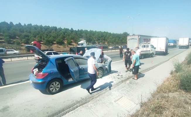 Anadolu Otoyolu'nda seyir halindeki araçta çıkan yangın söndürüldü