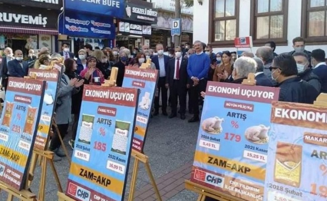 Bursa Yıldırım'da CHP'den pahalılığa sergili protesto