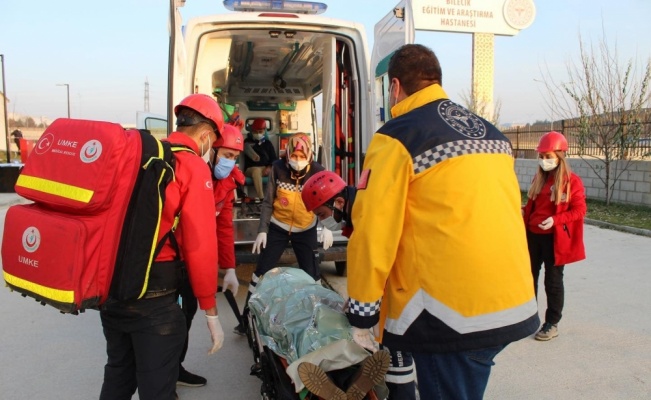 Bilecik Eğitim ve Araştırma Hastanesi'nde saha tatbikatı yapıldı