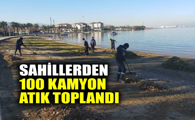 Sahillerden 100 kamyon atık toplandı