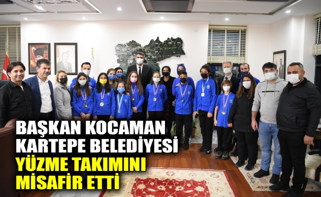 Başkan Kocaman Kartepe Belediyesi yüzme takımını misafir etti