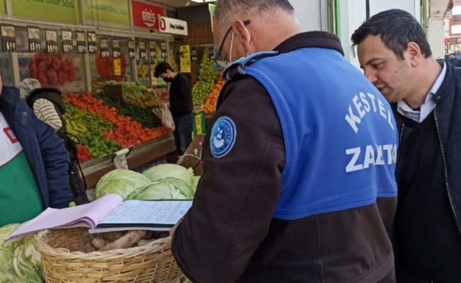 Bursa Kestel'de semt pazarlarına Zabıta denetimi