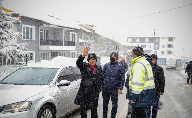 Kütahya'da karla mücadele 