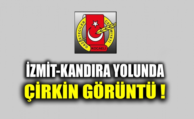 İzmit-Kandıra yolunda çirkin görüntü!