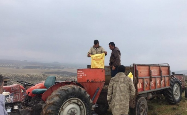 Meralarda gübreleme uygulaması yapıldı 