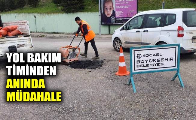 Yol bakım timinden anında müdahale