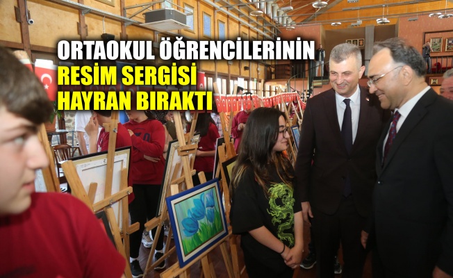 Ortaokul öğrencilerinin resim sergisi hayran bıraktı