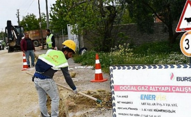 Bursa İznik'te doğal gaz Dırazali Mahallesi'ne ulaştı