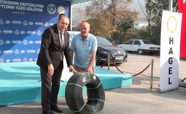 Bursa Gemlik'te çiftçinin yüzü HAGEL ile güldü