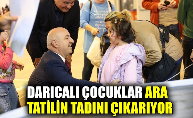 Darıcalı çocuklar ara tatilin tadını çıkarıyor