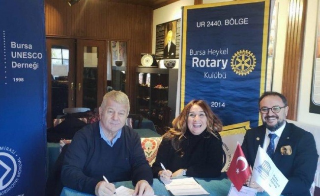 Heykel Rotary ve Bursa Unesco Derneği güçlerini birleştirdi