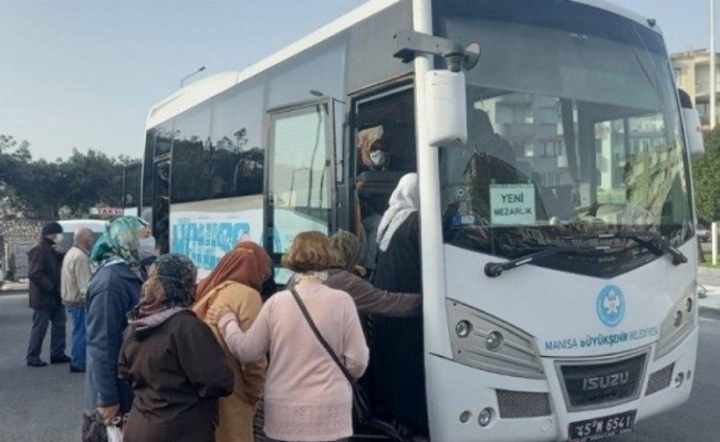 Manisa'da kandilde mezarlıklara ücretsiz ulaşım