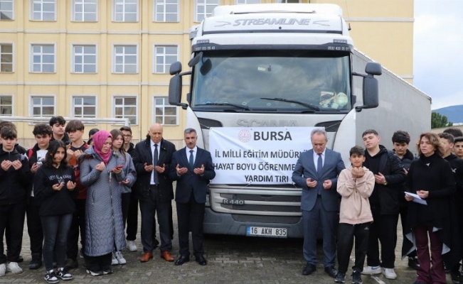 Bursa Milli Eğitim'den Gazze'ye yardım tırı