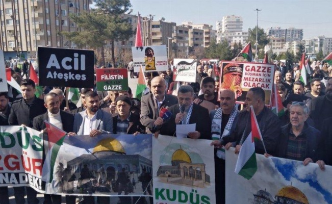 Mardin'de İsrail'in Gazze'ye saldırıları protesto edildi