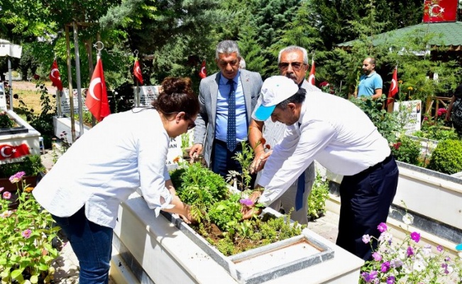 Malatya'da şehitlerin kabirleri çiçeklerle bezendi