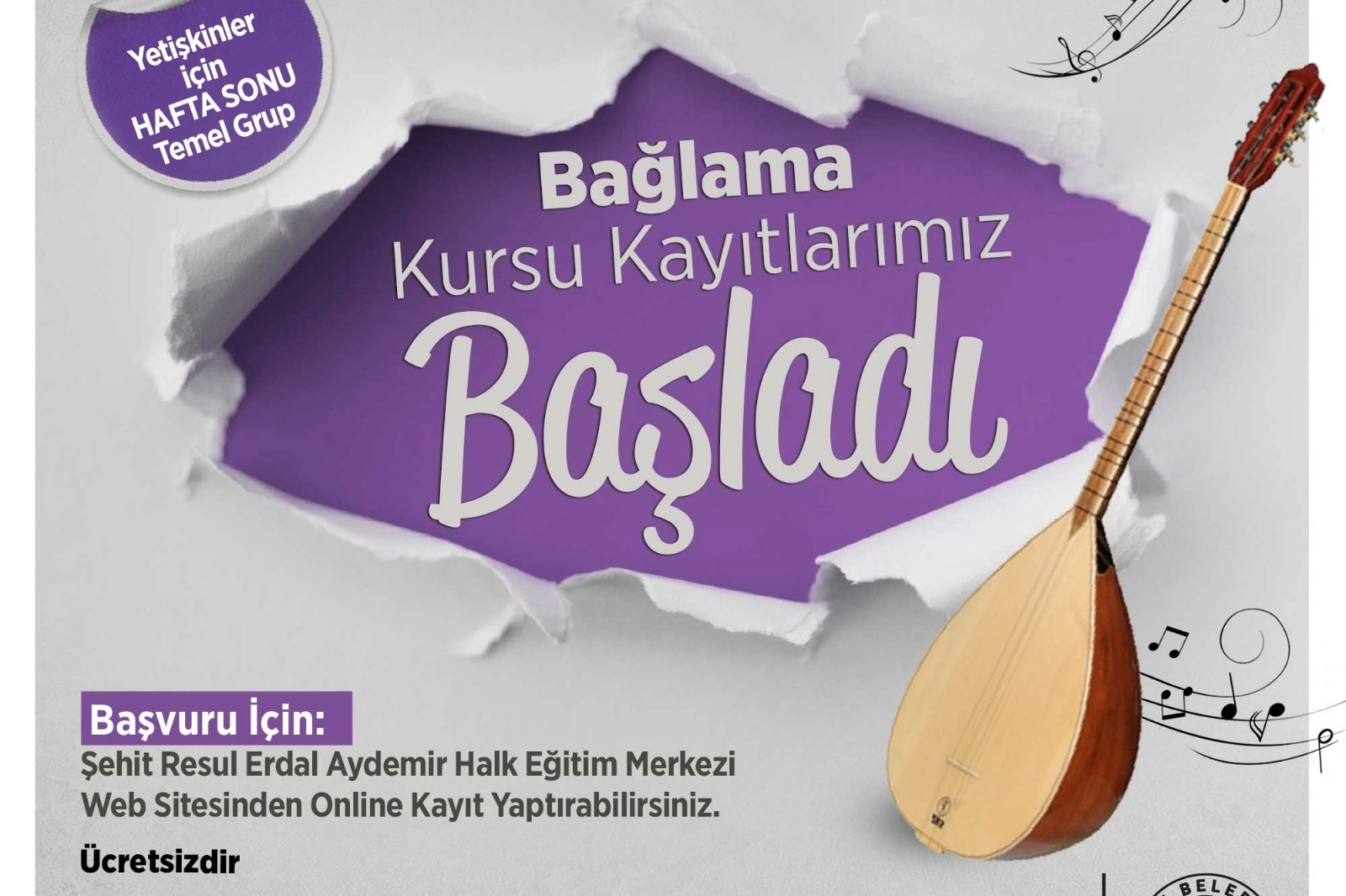 Bağlama öğrenmek isteyenler Talas Musiki Cemiyeti’ne