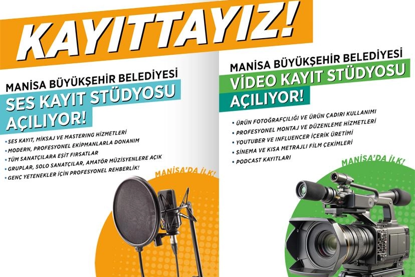 Manisa'dan ücretsiz video ve ses kayıt stüdyosu desteği