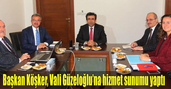 Başkan Köşker, Vali Güzeloğlu’na hizmet sunumu yaptı