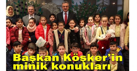  Başkan Köşker’in minik konukları