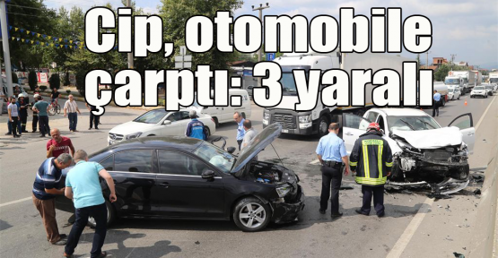 Cip otomobile çarptı:3 yaralı