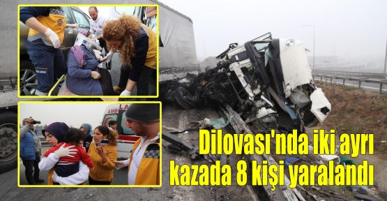 Dilovası'nda iki ayrı kazada 8 kişi yaralandı