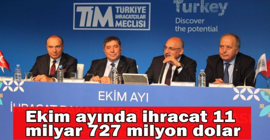 Ekim ayında ihracat 11 milyar 727 milyon dolar