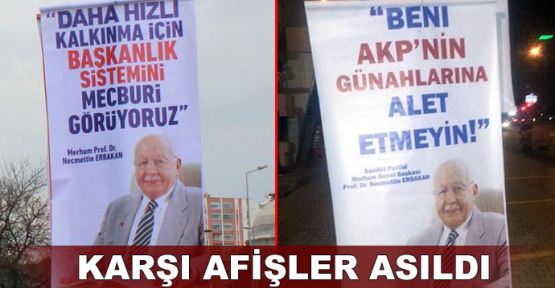 Erbakan afişleriyle Evet- Hayır yarışı