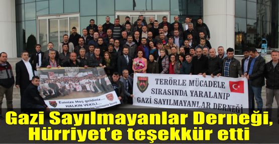 Gazi Sayılmayanlar Derneği, Hürriyet’e teşekkür etti