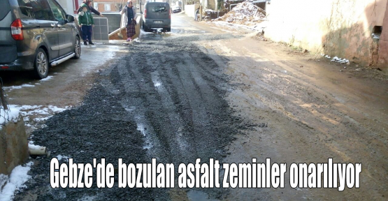 Gebze'de bozulan asfalt zeminler onarılıyor