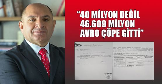 Tarhan: 40 milyon değil 46.609 milyon Avro çöpe gitti