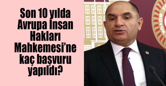 Tarhan: Son 10 yılda Avrupa İnsan Hakları Mahkemesi’ne kaç başvuru yapıldı?