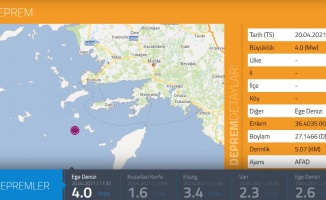 Ege Denizi'nde 4 büyüklüğünde deprem!