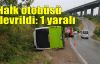  Halk otobüsü devrildi: 1 yaralı