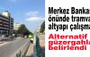 Merkez Bankası önünde tramvay altyapı çalışması