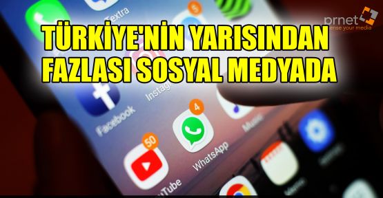 Türkiye'nin yarısından fazlası sosyal medyada